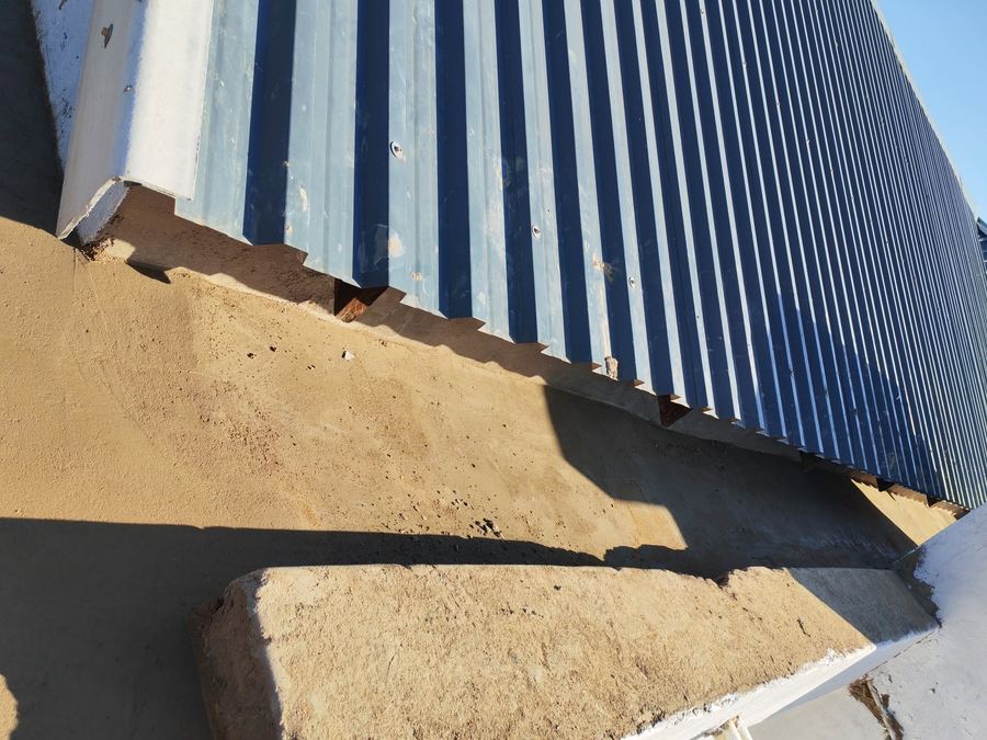 Close-up of blue IBR roof sheeting installation in Pretoria